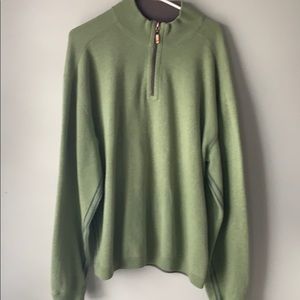 Tommy Bahama reversible quarter zip sweatshirt.